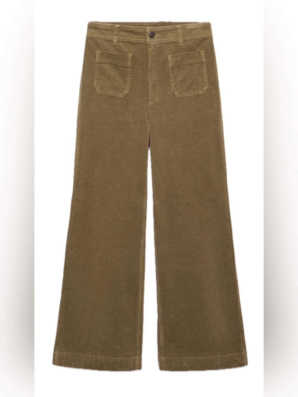 Mango Wide-Leg Corduroy Pants in Olive NWOT Size 6